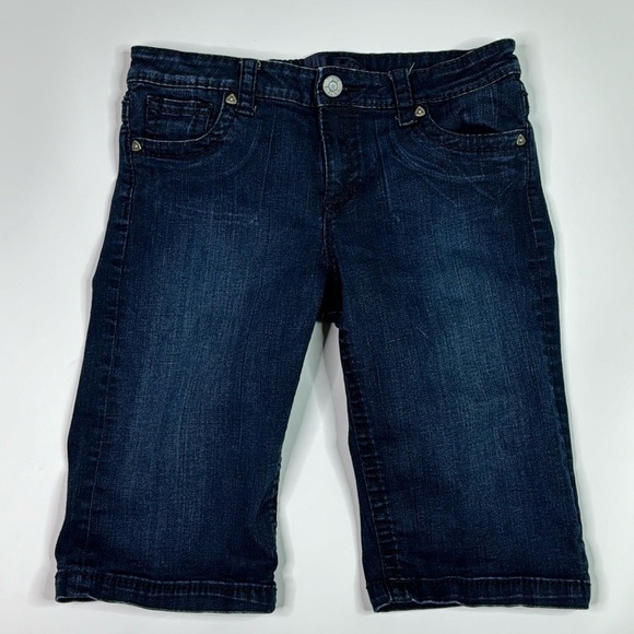 KUT Dark Wash Bermuda Denim Shorts Size 8 - Picture 1 of 8